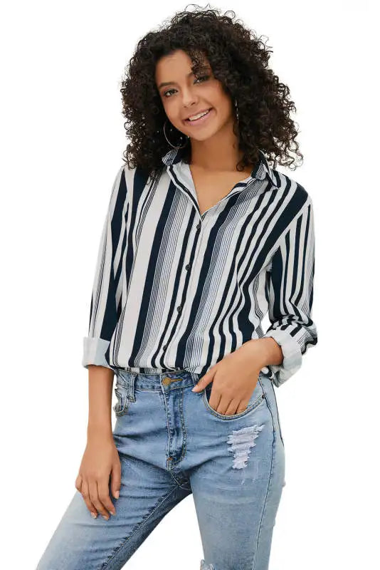 Women's Multicolor Modern Women's Striped Shirt