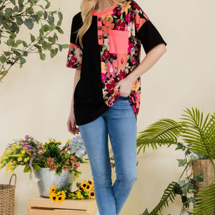 Celeste Full Size Floral Short Sleeve T-Shirt