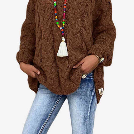Cable-Knit Hooded Sweater - Vickie Lynn's