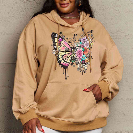 Simply Love Simply Love Full Size Butterfly Graphic Dropped Shoulder Hoodie