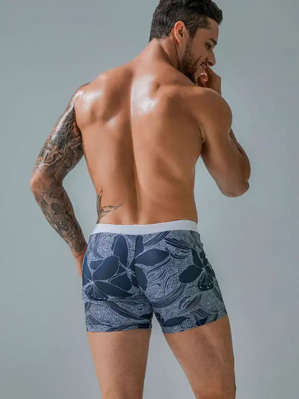 Bañador de hombre con forro y bolsillo con estampado vintage 