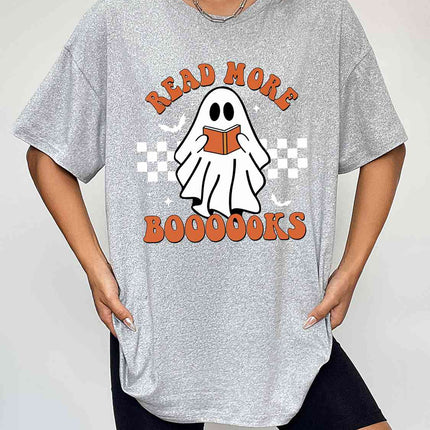 Round Neck Short Sleeve Ghost Graphic T-Shirt