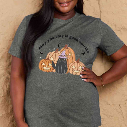 Simply Love Full Size MAY YOU STAY IN GOOD SPIRITS Graphic Cotton T-Shirt