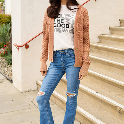 Simply Love Full Size BELIEVE THERE IS GOOD IN THE WORLD Short Sleeve T-Shirt