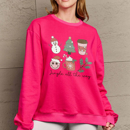 Simply Love Full Size JINGLE ALL THE WAY Long Sleeve Sweatshirt