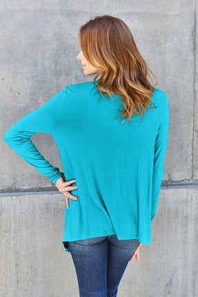 Basic Bae Full Size Open Front Long Sleeve Cardigan - Vickie Lynn's