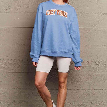 Simply Love Full Size COZY VIBES Graphic Sweatshirt - Vickie Lynn's