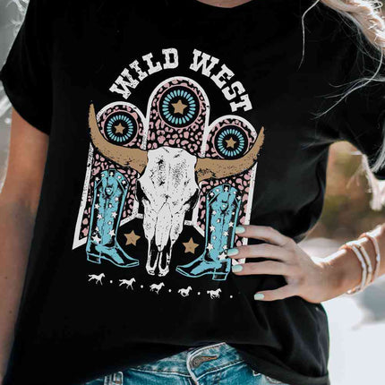 WILD WEST Graphic Short Sleeve Tee Shirt - Vickie Lynn's