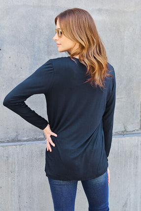 Basic Bae Full Size Round Neck Long Sleeve Top - Vickie Lynn's