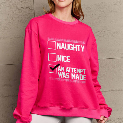 Simply Love Full Size Letter Graphic Long Sleeve Sweatshirt