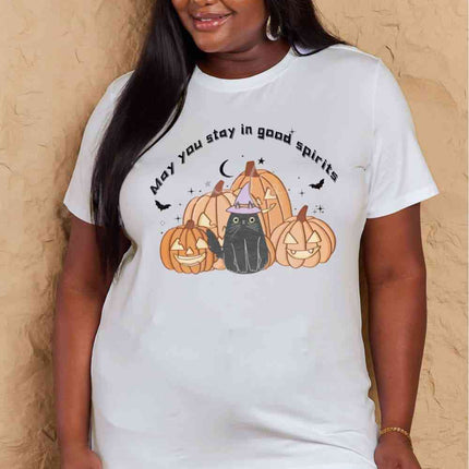 Simply Love Full Size MAY YOU STAY IN GOOD SPIRITS Graphic Cotton T-Shirt