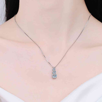 Moissanite Triple-Pendant Necklace