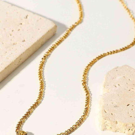 18K Gold Plated Inlaid Rhinestone Pendant Necklace