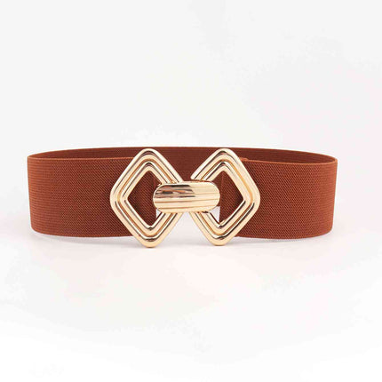 Geometric Buckle Elastic Wide Belt
