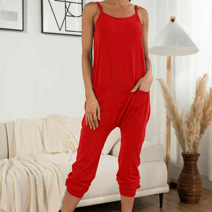 Spaghetti Strap Pocket Jumpsuit