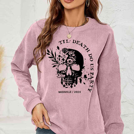 Skull Graphic Dropped Shoulder Sweatshirt