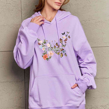 Simply Love Simply Love Full Size Dropped Shoulder DREAMER Graphic Hoodie