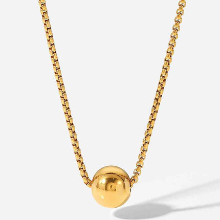 18K Gold-Plated Round Shape Pendant Necklace