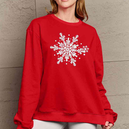 Simply Love Full Size Snowflake Graphic Sweatshirt