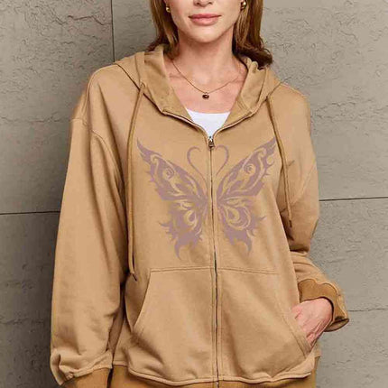 Simply Love Full Size Butterfly Graphic Hoodie