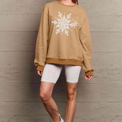 Simply Love Full Size Snowflake Graphic Sweatshirt