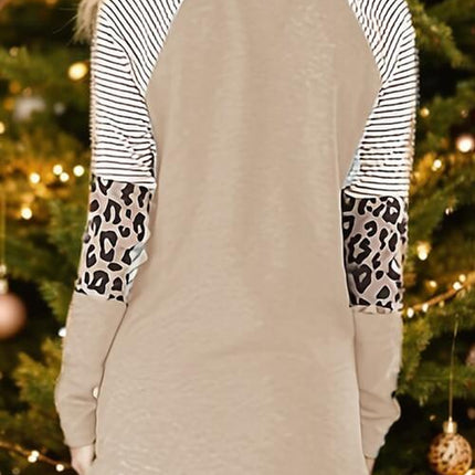 Christmas Tree Graphic Striped Long Sleeve Sweatshirt