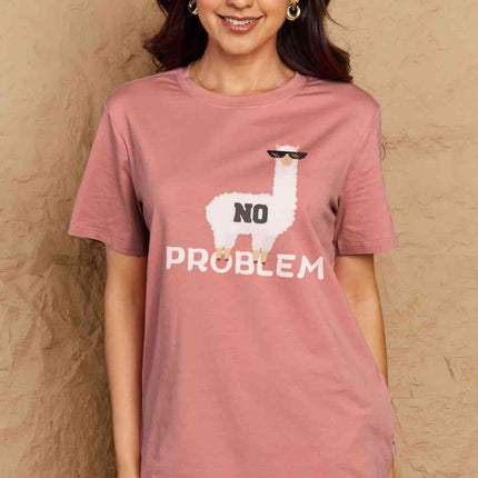 Simply Love Full Size NO PROBLEM Graphic Cotton Tee