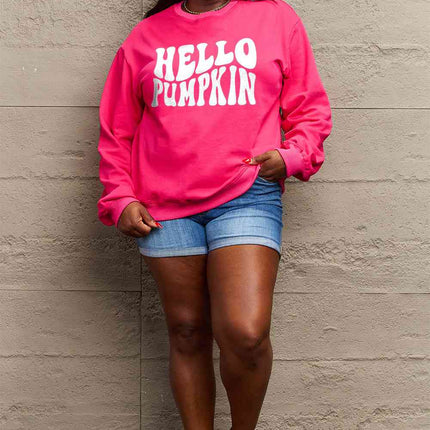 Simply Love Full Size HELLO PUMPKIN Graphic Sweatshirt