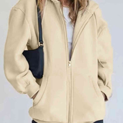 Zip-Up Drawstring Hoodie