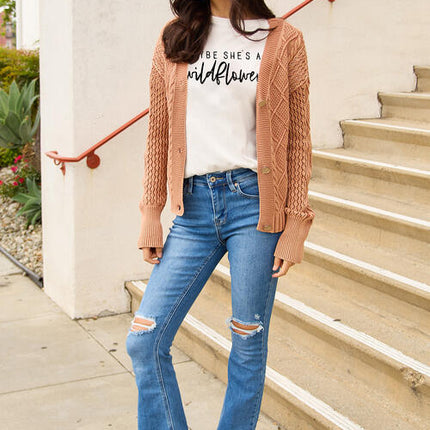 Simply Love Full Size MAYBE SHE'S A WILDFLOWER Short Sleeve T-Shirt