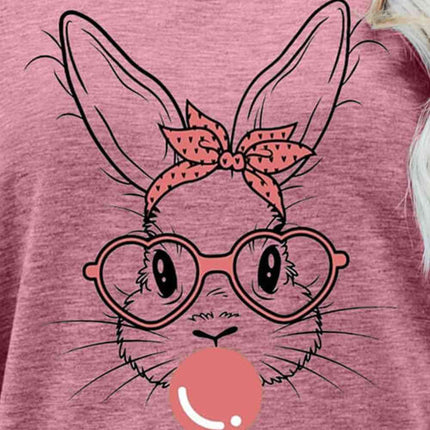 Easter Bunny Graphic Round Neck T-Shirt