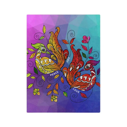 Uniquely You Velveteen Throw Blanket, Multicolor Wild Peacocks Print, v2