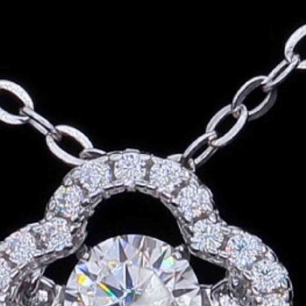 925 Sterling Silver Moissanite Flower Pendant Necklace