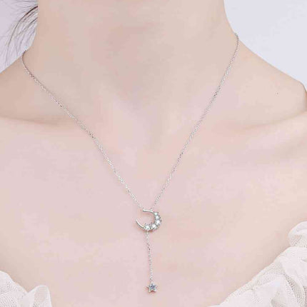Star & Moon Moissanite Necklace