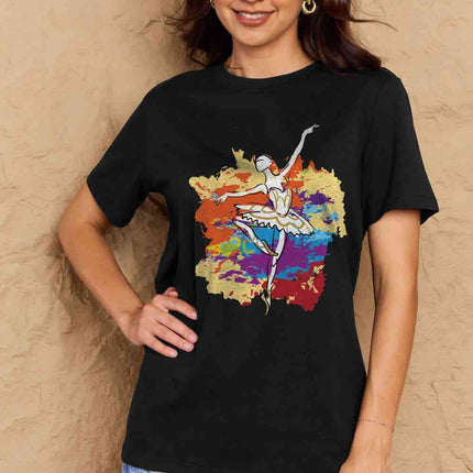 Simply Love Full Size Ballet Dancer Graphic Cotton T-Shirt