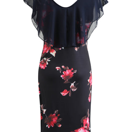 Printed Ruffled Cap Sleeve Mini Dress