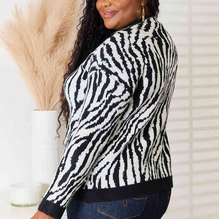 Heimish Full Size Zebra Print Sweater