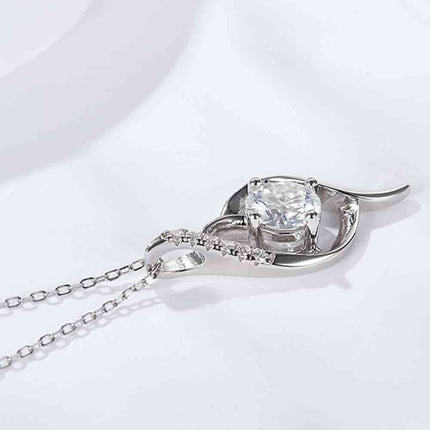 Platinum-Plated 1 Carat Moissanite Pendant Necklace