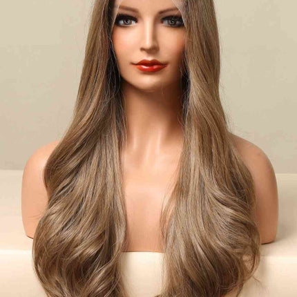 13*2" Lace Front Wigs Synthetic Long Wave 26" 150% Density in Golden Brown
