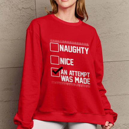 Simply Love Full Size Letter Graphic Long Sleeve Sweatshirt