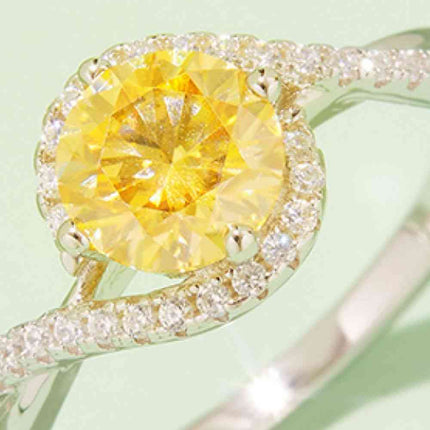 1 Carat Moissanite Contrast 925 Sterling Silver Ring