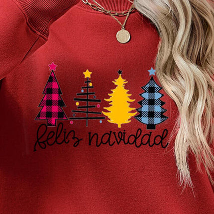 Round Neck Graphic Long Sleeve Sweatshirt