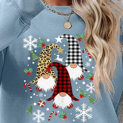 Faceless Gnomes Graphic Drop Shoulder Sweatshirt