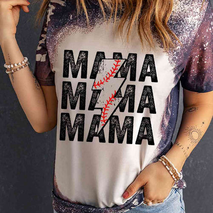 Printed MAMA Graphic Round Neck Tee