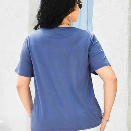 Plus Size Cutout Short Sleeve Top