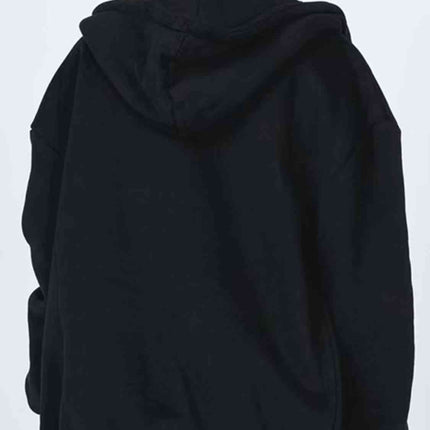 Zip-Up Drawstring Hoodie