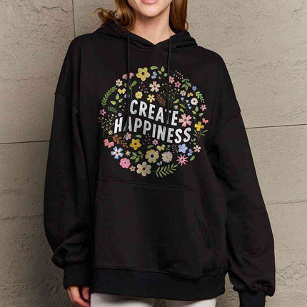Simply Love Simply Love Full Size CREATE HAPPINESS Graphic Hoodie