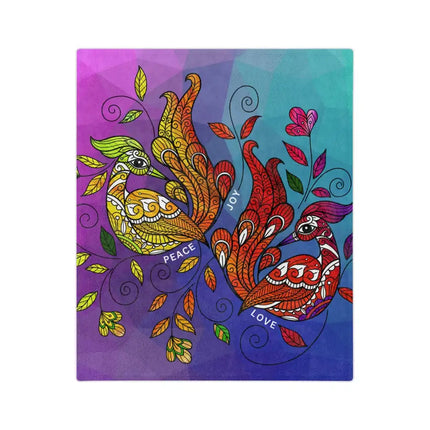 Uniquely You Velveteen Throw Blanket, Multicolor Wild Peacocks Print, v2