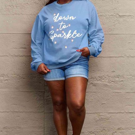 Simply Love Full Size Letter Graphic Long Sleeve Sweatshirt