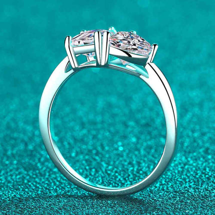 Rhodium-Plated 2 Carat Moissanite Ring